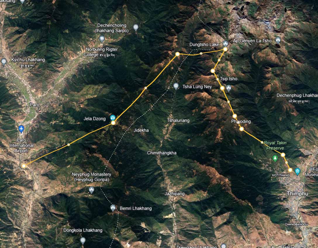 Druk Path Trek Route
